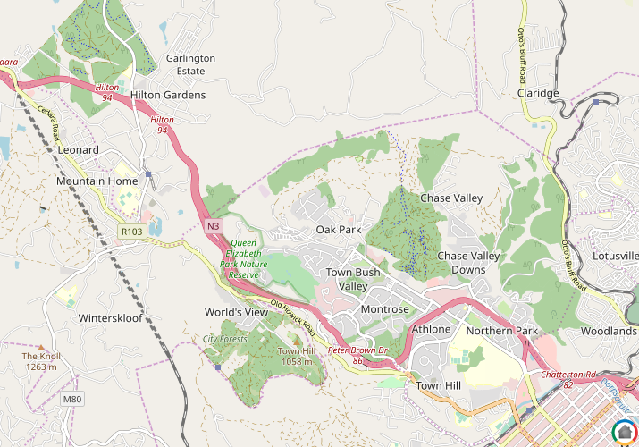 Map location of Oak Park